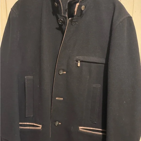 Men's Black Wool Coat